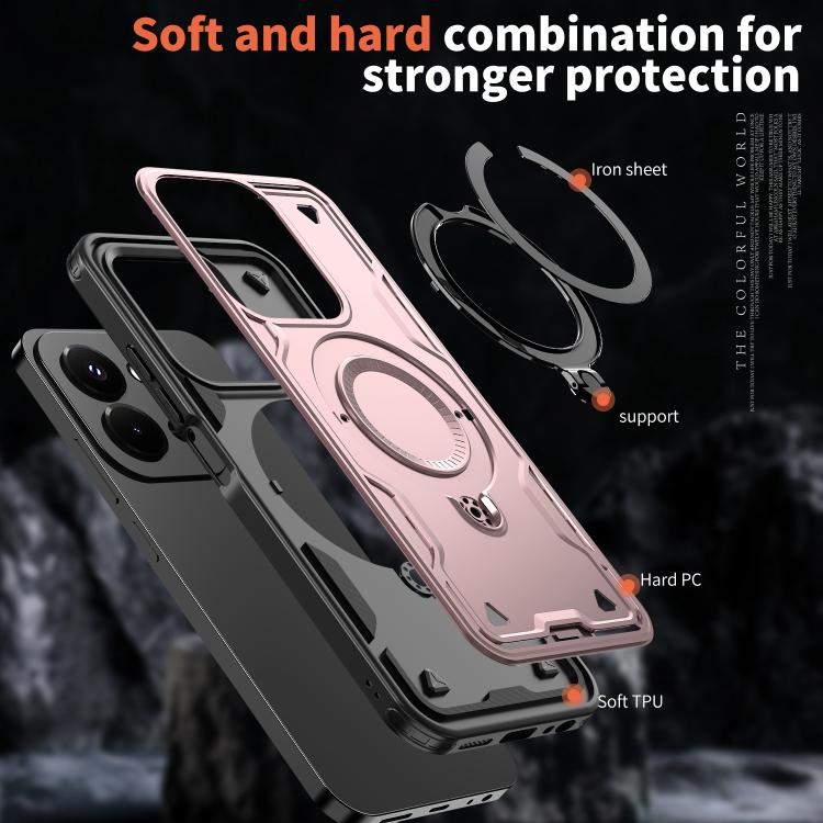 For Redmi 15C 4G / 5G EU 173mm PC Hybrid TPU Armor MagSafe Ring Holder Phone Case