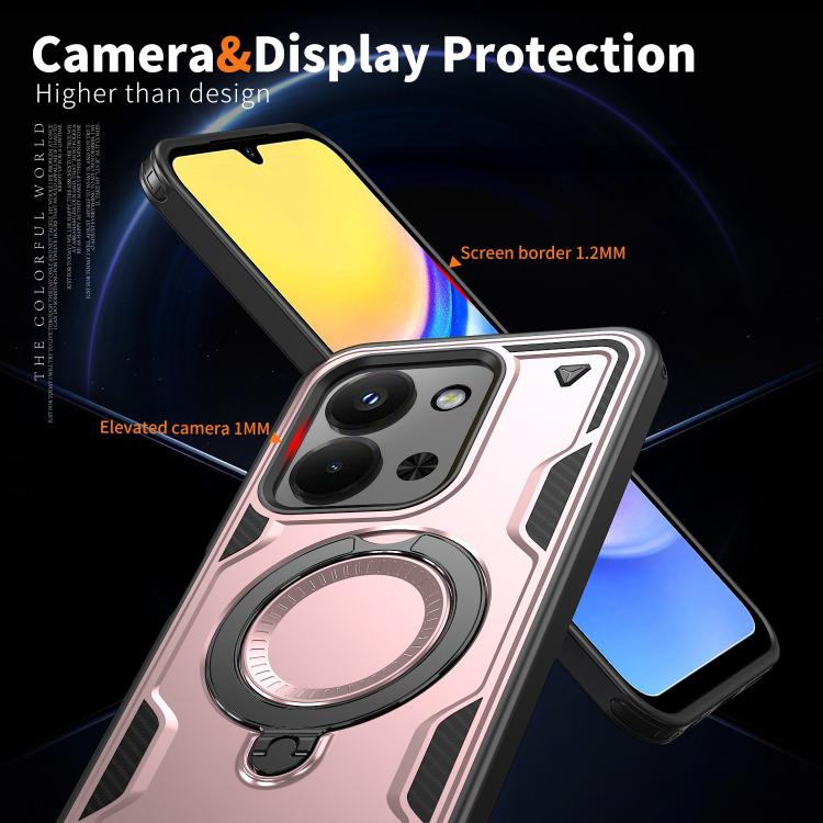 For Redmi 15C 4G / 5G EU 173mm PC Hybrid TPU Armor MagSafe Ring Holder Phone Case