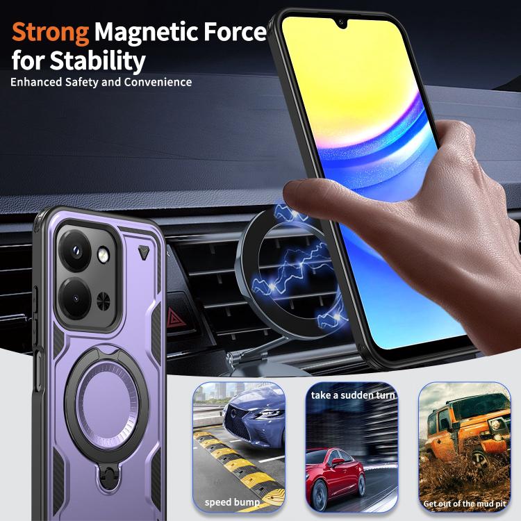 For Redmi 15C 4G / 5G EU 173mm PC Hybrid TPU Armor MagSafe Ring Holder Phone Case