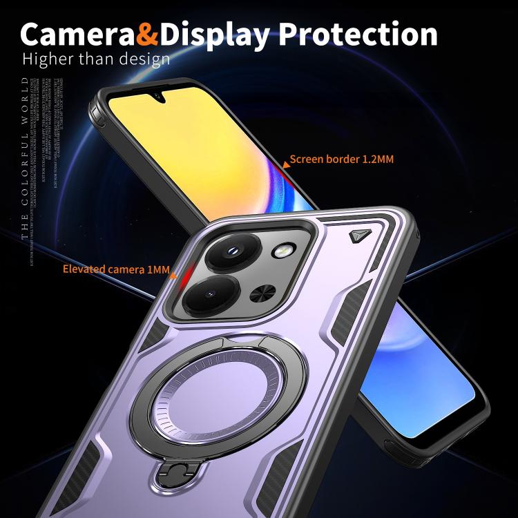 For Redmi 15C 4G / 5G EU 173mm PC Hybrid TPU Armor MagSafe Ring Holder Phone Case
