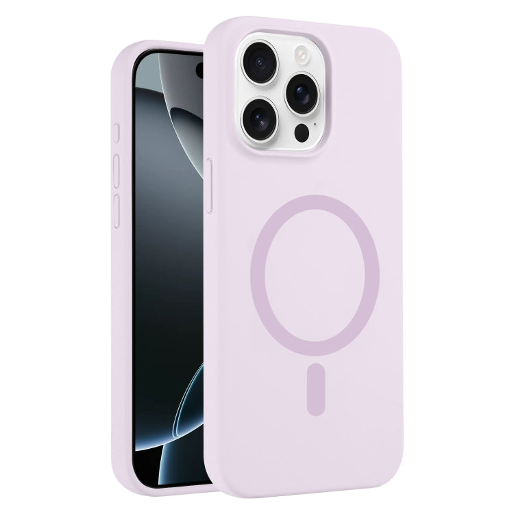 For iPhone 16 Pro Max Pure Color Liquid Silicone MagSafe Phone Case