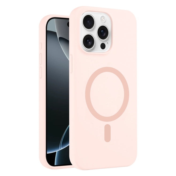 For iPhone 16 Pro Pure Color Liquid Silicone MagSafe Phone Case