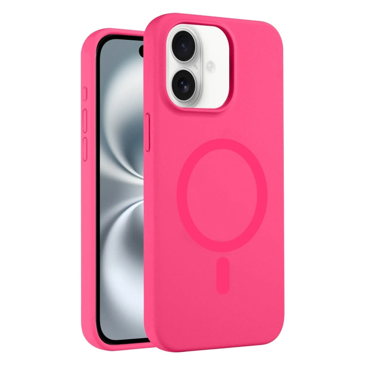 For iPhone 16 Plus Pure Color Liquid Silicone MagSafe Phone Case