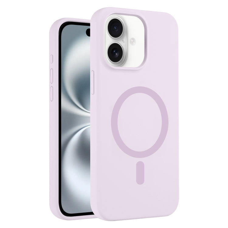For iPhone 16 Pure Color Liquid Silicone MagSafe Phone Case