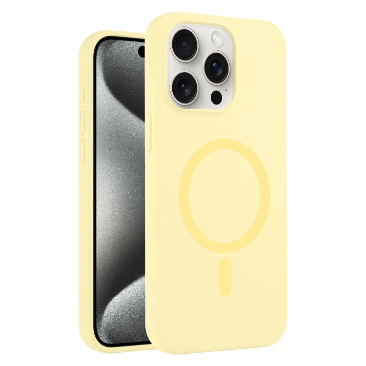 For iPhone 15 Pro Max Pure Color Liquid Silicone MagSafe Phone Case