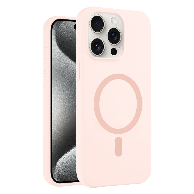 For iPhone 15 Pro Max Pure Color Liquid Silicone MagSafe Phone Case