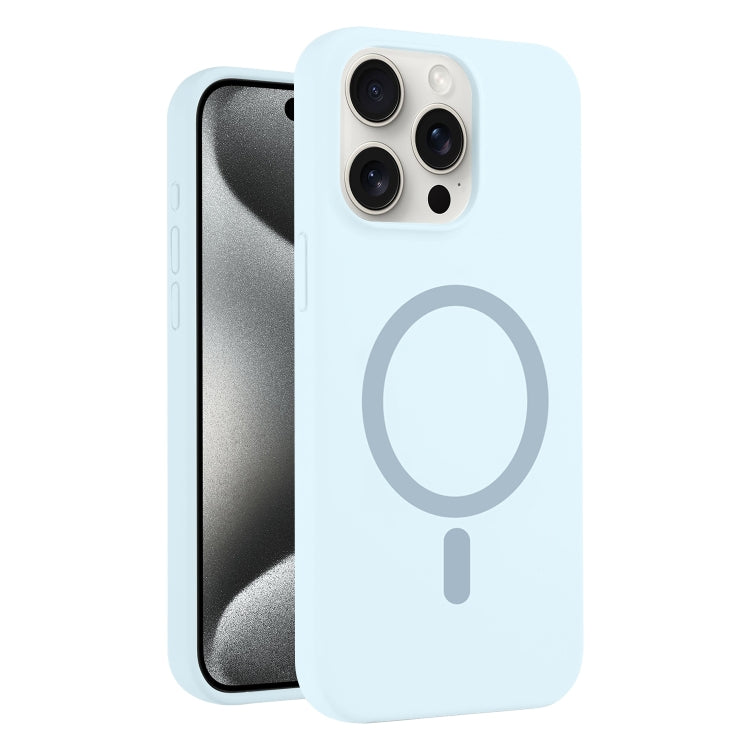 For iPhone 15 Pro Max Pure Color Liquid Silicone MagSafe Phone Case