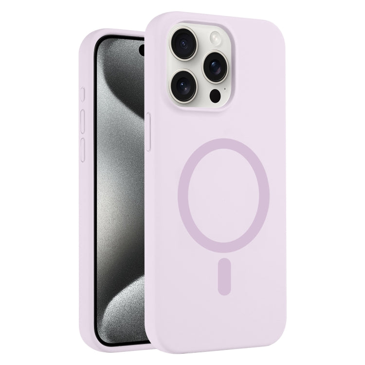 For iPhone 15 Pro Max Pure Color Liquid Silicone MagSafe Phone Case