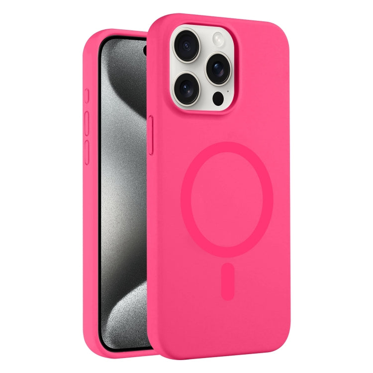 For iPhone 15 Pro Max Pure Color Liquid Silicone MagSafe Phone Case