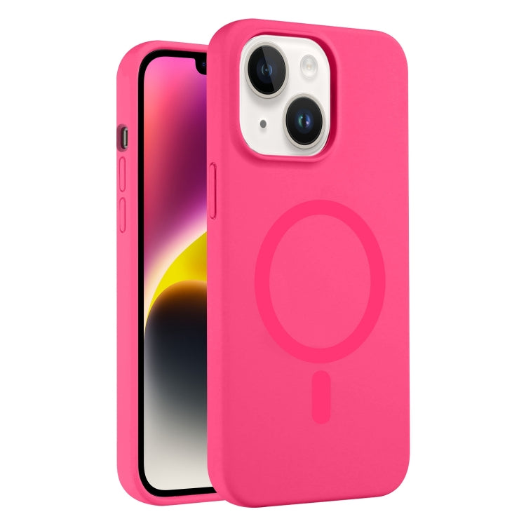 For iPhone 14 Pure Color Liquid Silicone MagSafe Phone Case