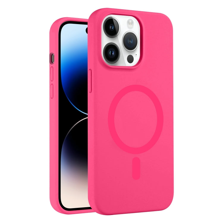 For iPhone 14 Pro Pure Color Liquid Silicone MagSafe Phone Case
