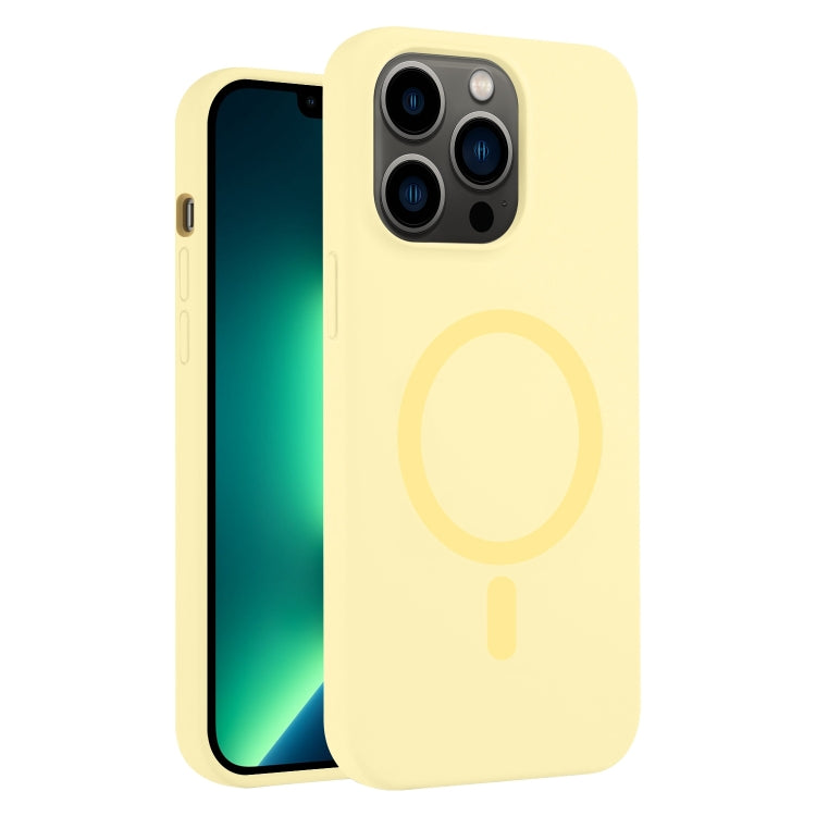 For iPhone 13 Pro Max Pure Color Liquid Silicone MagSafe Phone Case
