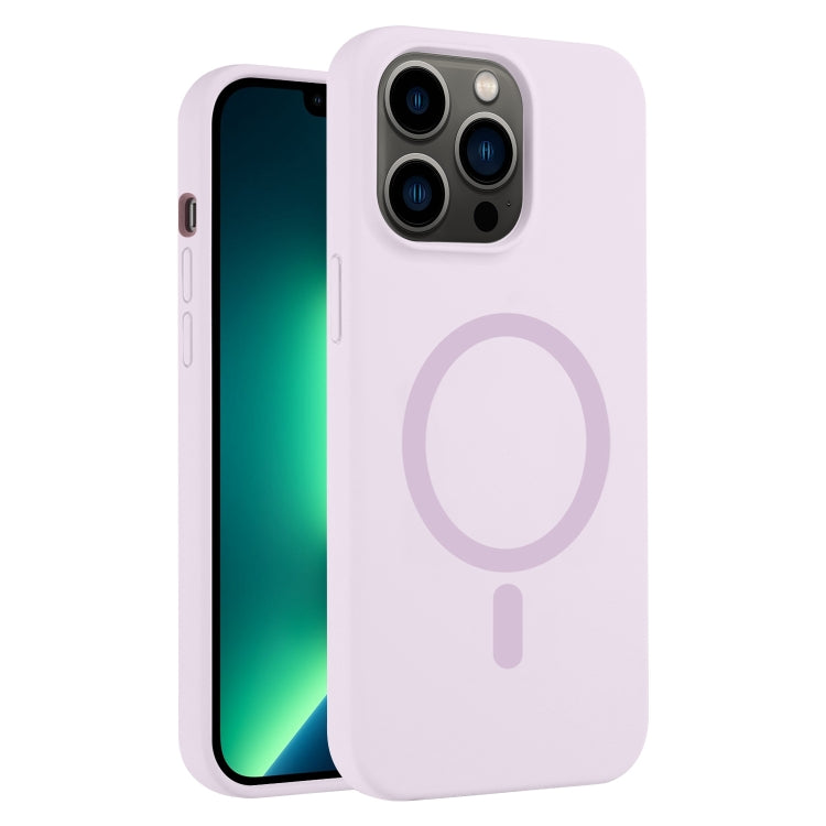 For iPhone 13 Pro Max Pure Color Liquid Silicone MagSafe Phone Case
