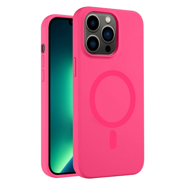 For iPhone 13 Pro Max Pure Color Liquid Silicone MagSafe Phone Case