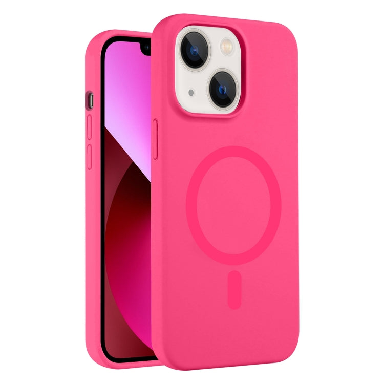 For iPhone 13 Pure Color Liquid Silicone MagSafe Phone Case