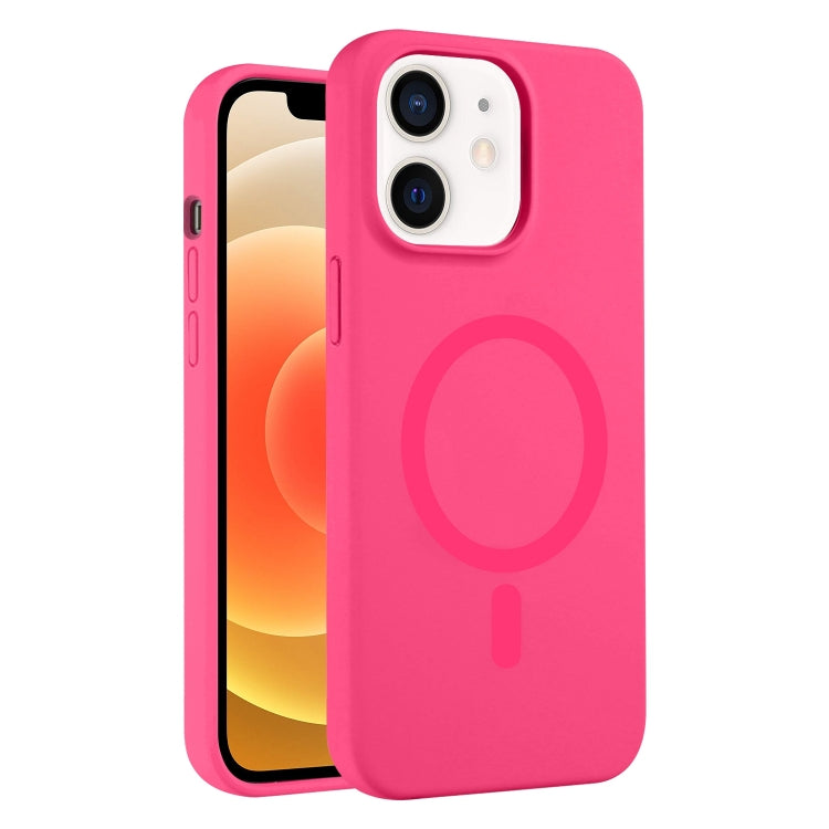For iPhone 12 Pure Color Liquid Silicone MagSafe Phone Case