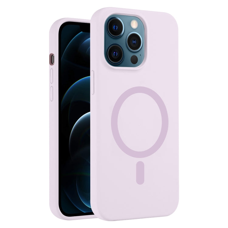 For iPhone 12 Pro Max Pure Color Liquid Silicone MagSafe Phone Case