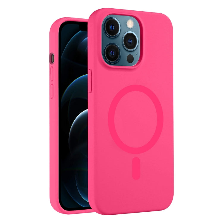 For iPhone 12 Pro Max Pure Color Liquid Silicone MagSafe Phone Case