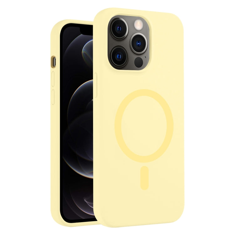 For iPhone 12 Pro Pure Color Liquid Silicone MagSafe Phone Case