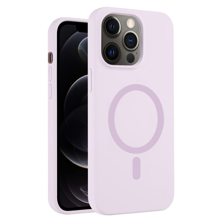For iPhone 12 Pro Pure Color Liquid Silicone MagSafe Phone Case