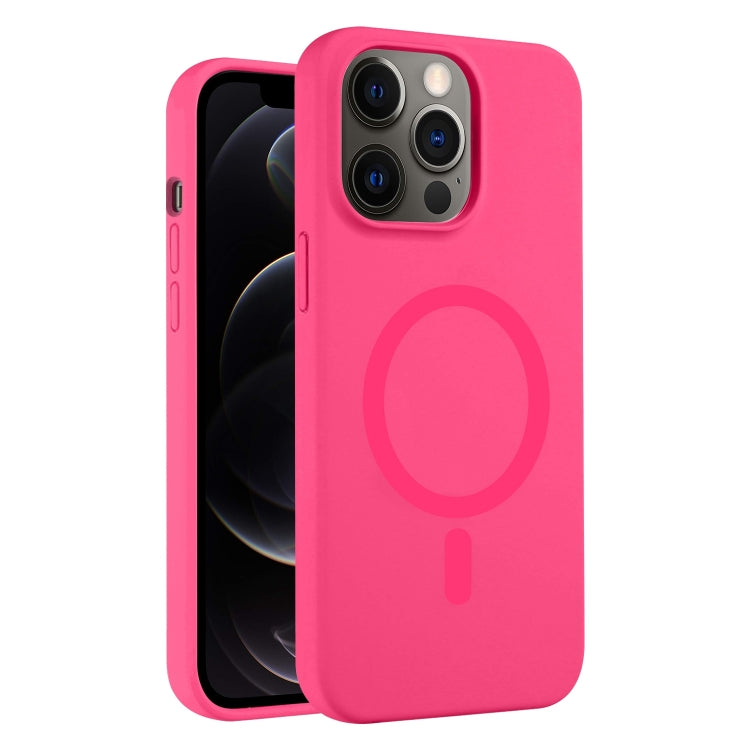 For iPhone 12 Pro Pure Color Liquid Silicone MagSafe Phone Case