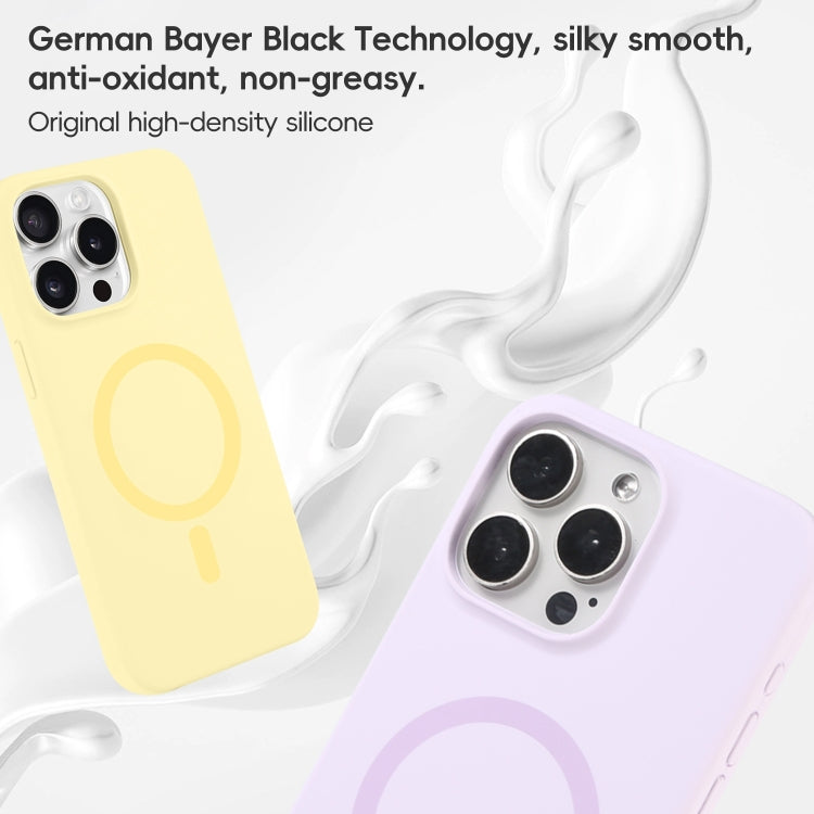 For iPhone 15 Pro Max Pure Color Liquid Silicone MagSafe Phone Case