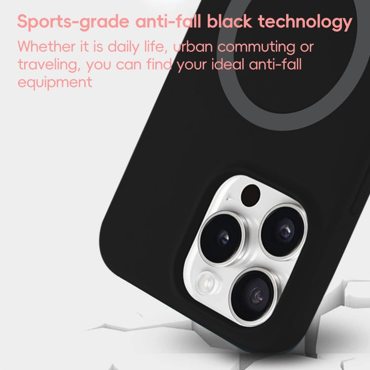 For iPhone 15 Pro Max Pure Color Liquid Silicone MagSafe Phone Case