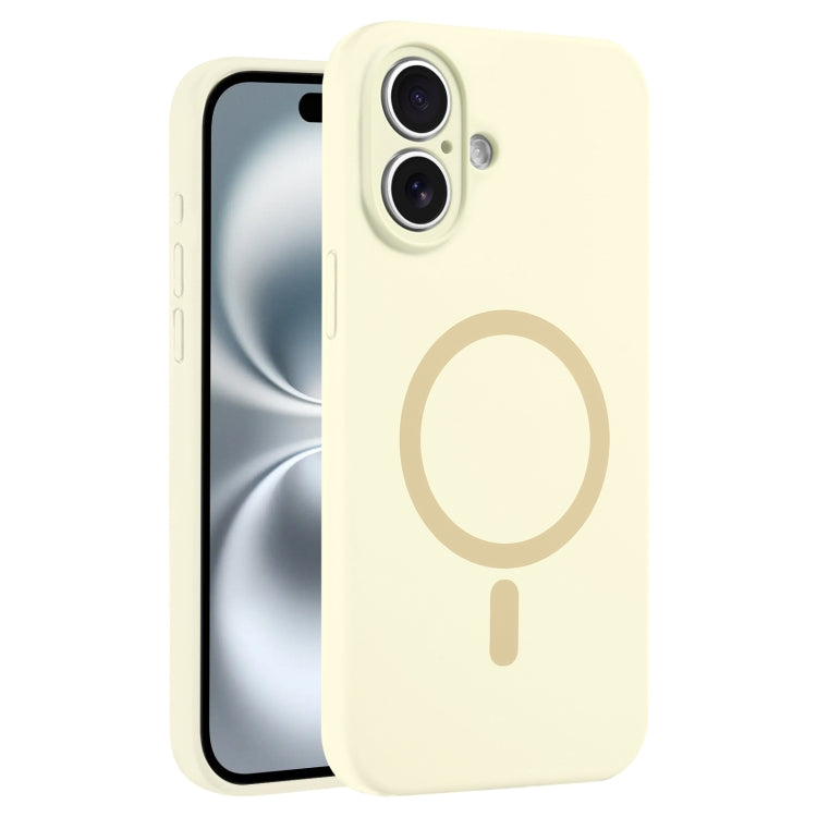 For iPhone 16 Plus Fine Hole Pure Color Liquid Silicone MagSafe Phone Case