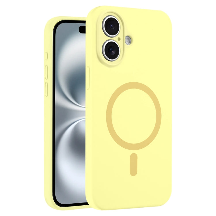 For iPhone 16 Plus Fine Hole Pure Color Liquid Silicone MagSafe Phone Case
