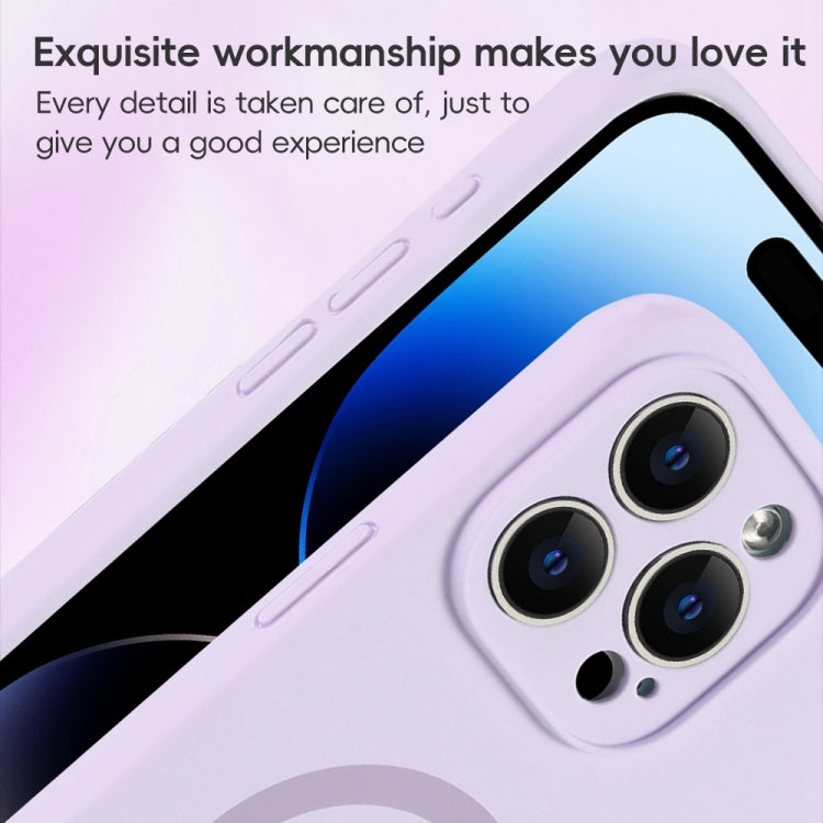 For iPhone 13 Pro Max Fine Hole Pure Color Liquid Silicone MagSafe Phone Case