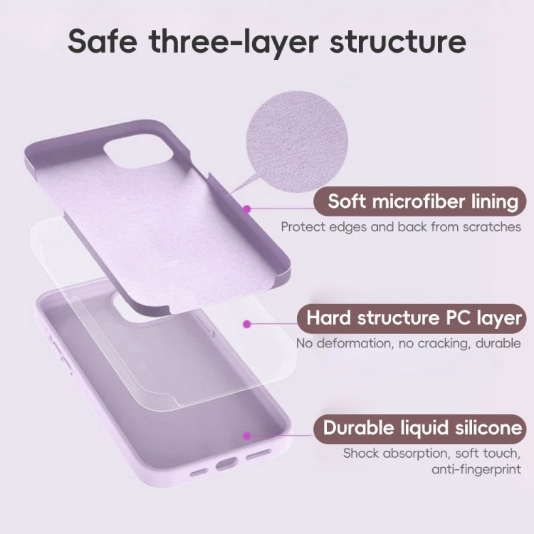 For iPhone 15 Pro Fine Hole Pure Color Liquid Silicone MagSafe Phone Case