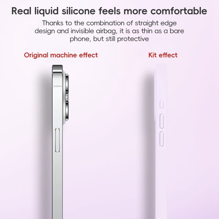 For iPhone 15 Fine Hole Pure Color Liquid Silicone MagSafe Phone Case