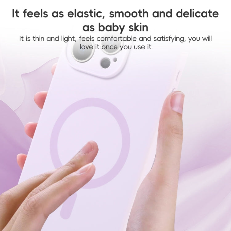 For iPhone 15 Pro Fine Hole Pure Color Liquid Silicone MagSafe Phone Case