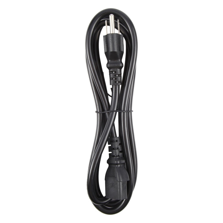 US Plug Computer PC Power Cord 3 Pin Cable, Length:5m - Black