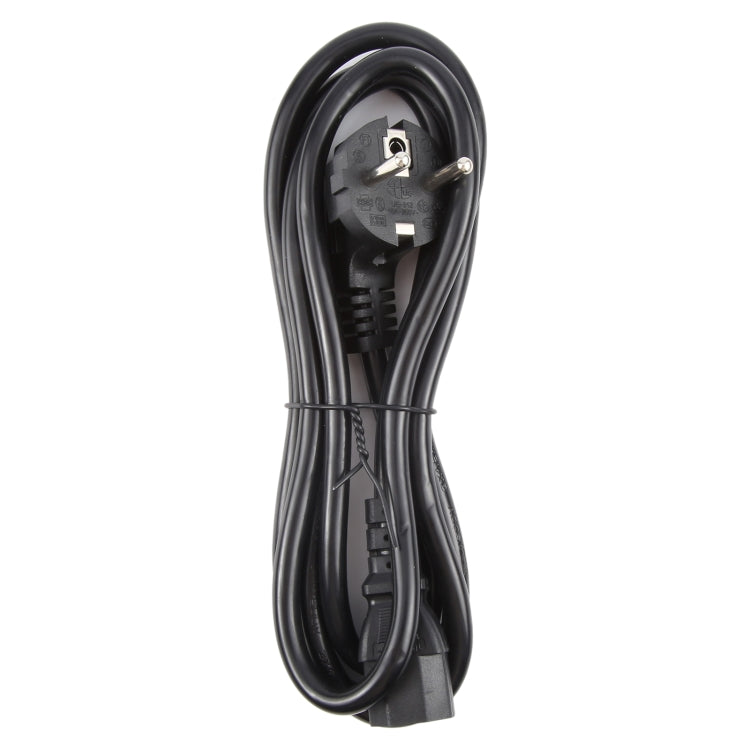 EU Plug Computer PC Power Cord 3 Pin Cable, Length:1.5m - Black