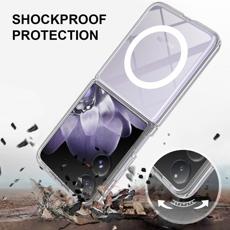 For Xiaomi Mix Flip 2 Scratchproof PC Transparent MagSafe Phone Case - Transparent