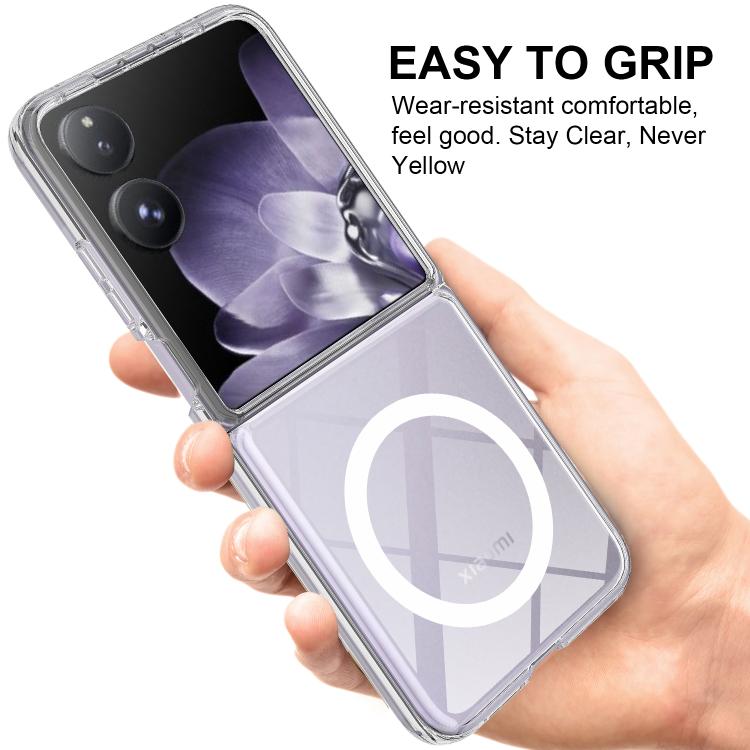 For Xiaomi Mix Flip 2 Scratchproof PC Transparent MagSafe Phone Case - Transparent