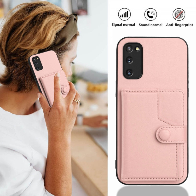 For Samsung Galaxy S20 FE Button Card Bag RFID Anti-theft Phone Case
