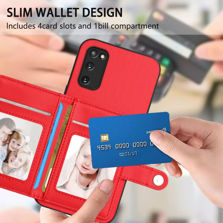 For Samsung Galaxy S20 FE Button Card Bag RFID Anti-theft Phone Case