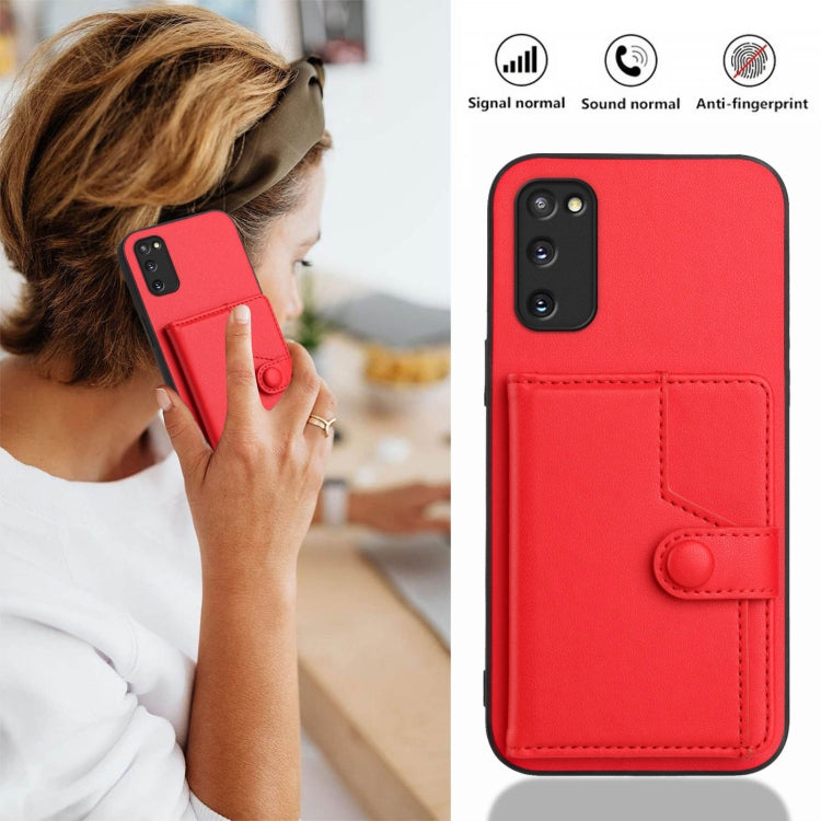For Samsung Galaxy S20 FE Button Card Bag RFID Anti-theft Phone Case