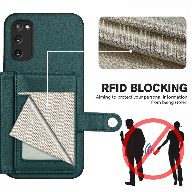 For Samsung Galaxy S20 FE Button Card Bag RFID Anti-theft Phone Case
