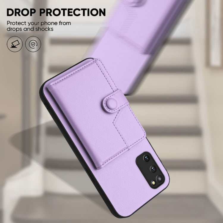 For Samsung Galaxy S20 FE Button Card Bag RFID Anti-theft Phone Case