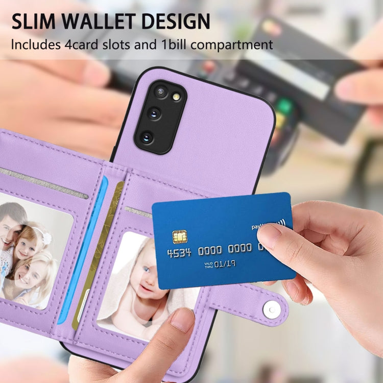 For Samsung Galaxy S20 FE Button Card Bag RFID Anti-theft Phone Case