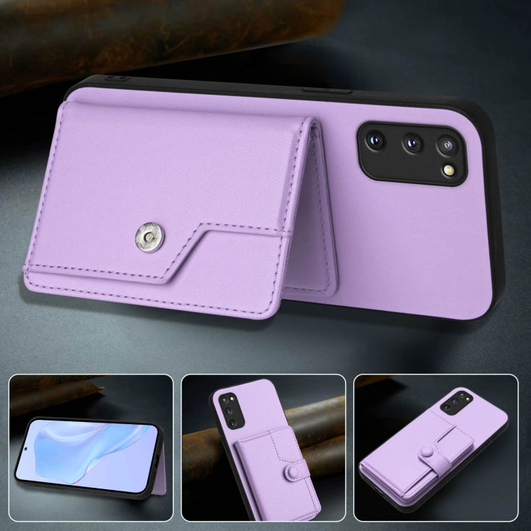 For Samsung Galaxy S20 FE Button Card Bag RFID Anti-theft Phone Case