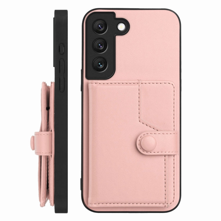 For Samsung Galaxy S22 5G Button Card Bag RFID Anti-theft Phone Case