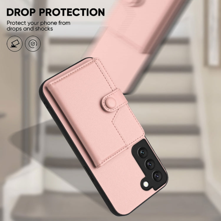 For Samsung Galaxy S22 5G Button Card Bag RFID Anti-theft Phone Case