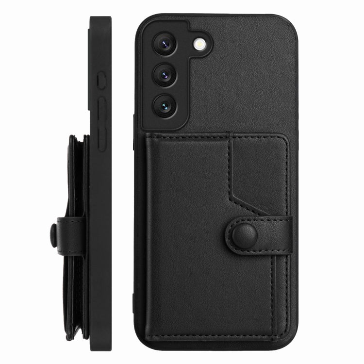 For Samsung Galaxy S22 5G Button Card Bag RFID Anti-theft Phone Case