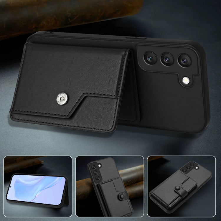For Samsung Galaxy S22 5G Button Card Bag RFID Anti-theft Phone Case