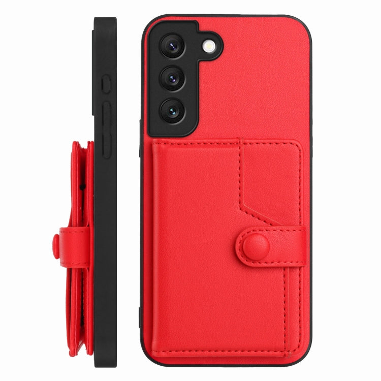 For Samsung Galaxy S22 5G Button Card Bag RFID Anti-theft Phone Case