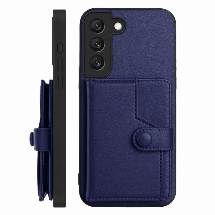 For Samsung Galaxy S22 5G Button Card Bag RFID Anti-theft Phone Case